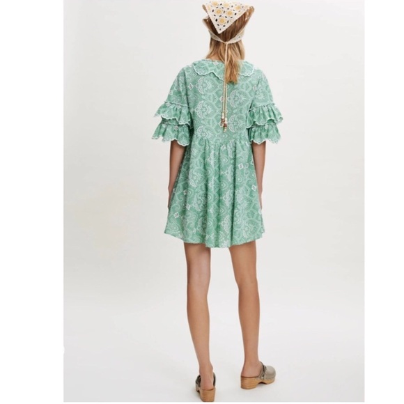 Maje Raberie Embroidered Eyelet Cotton Dress hold C - Picture 8 of 16